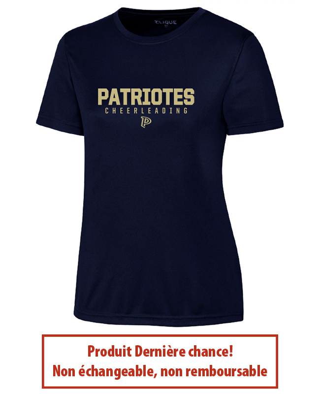 PATRIOTES - LQK00064 t-shirt polyester adulte femme (CHEERLEADING) (MARINE) - S13530 (AV) (Liquidation)